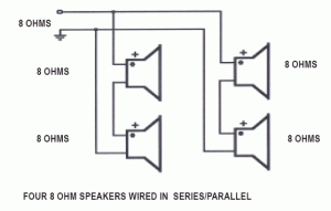 8 ohm speakers wired in series