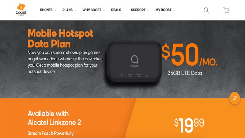 Boost Mobile home page