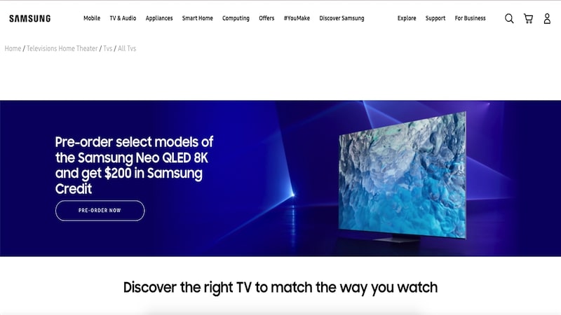 Samsung homepage