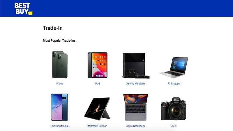Best Buy Trade In page